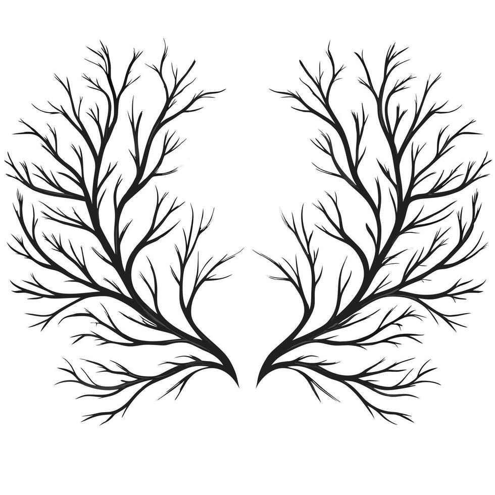 Elegant Tree Branch Silhouette vector