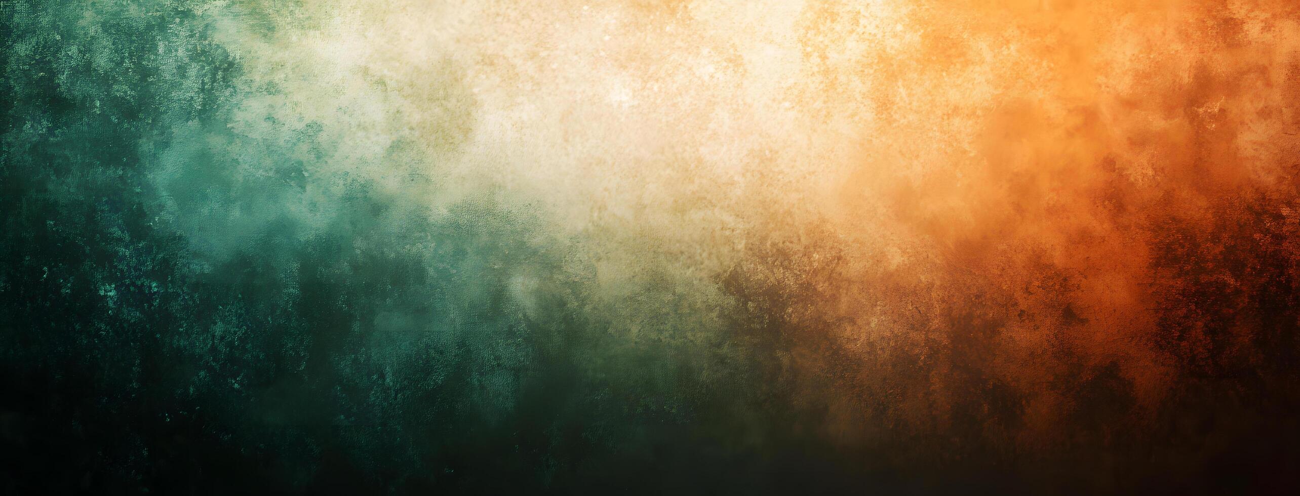 Abstract grunge texture shows a vibrant blend of green, orange, and brown tones photo