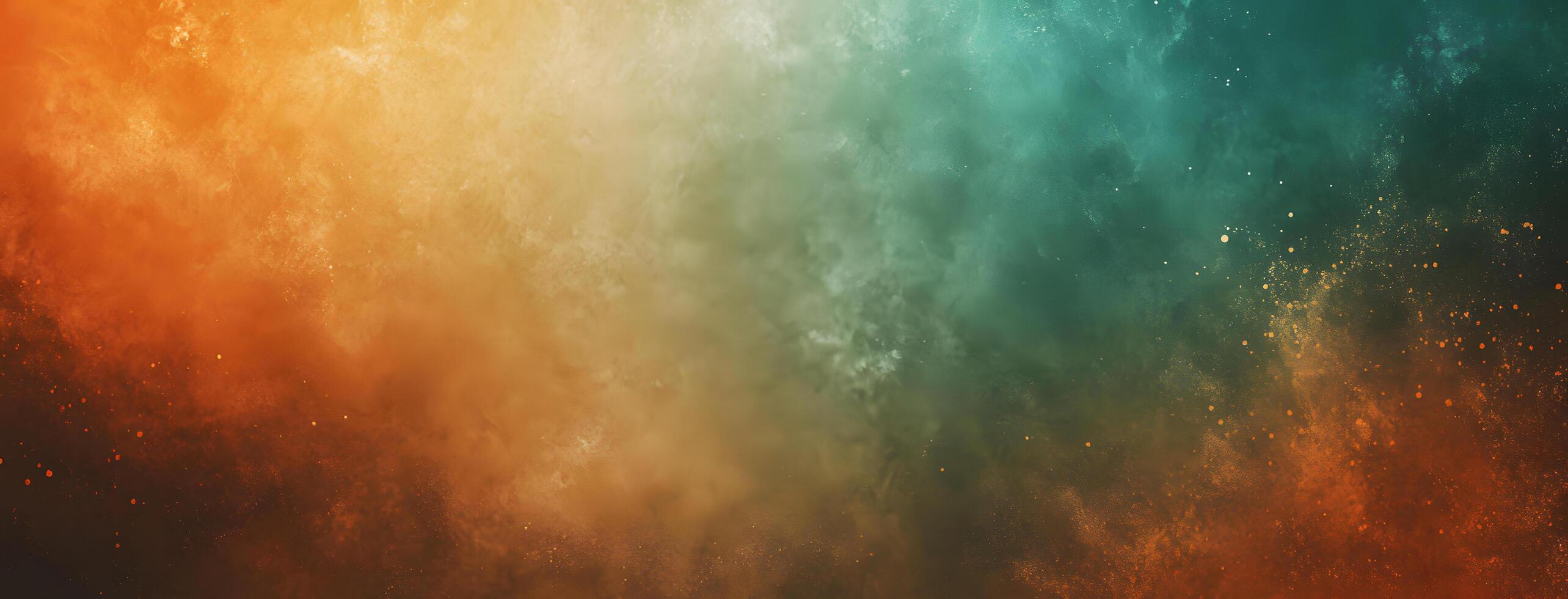 Abstract teal and orange hues blend seamlessly with a delicate dust particle texture photo