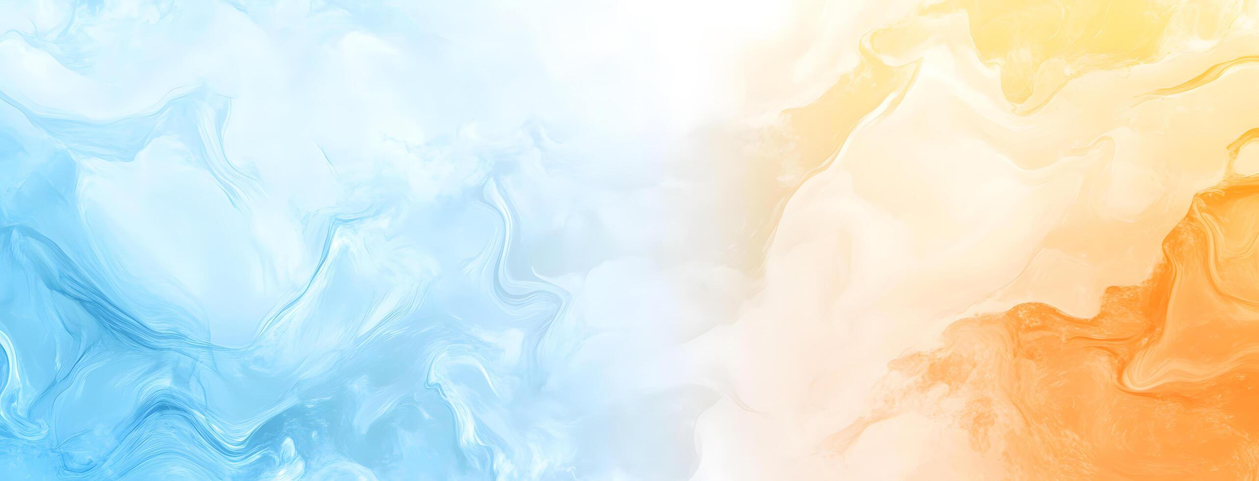 Artistic marble texture flows with blue and orange hues creating a captivating fluid background photo