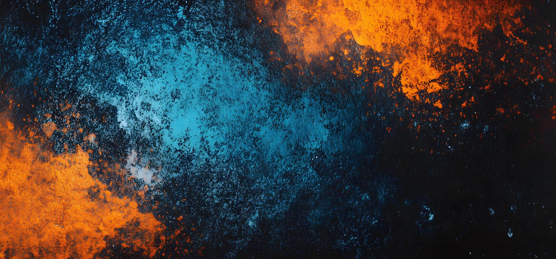 Blue and orange splattered abstract art creates unique textured backdrop, revealing nuanced patterns photo