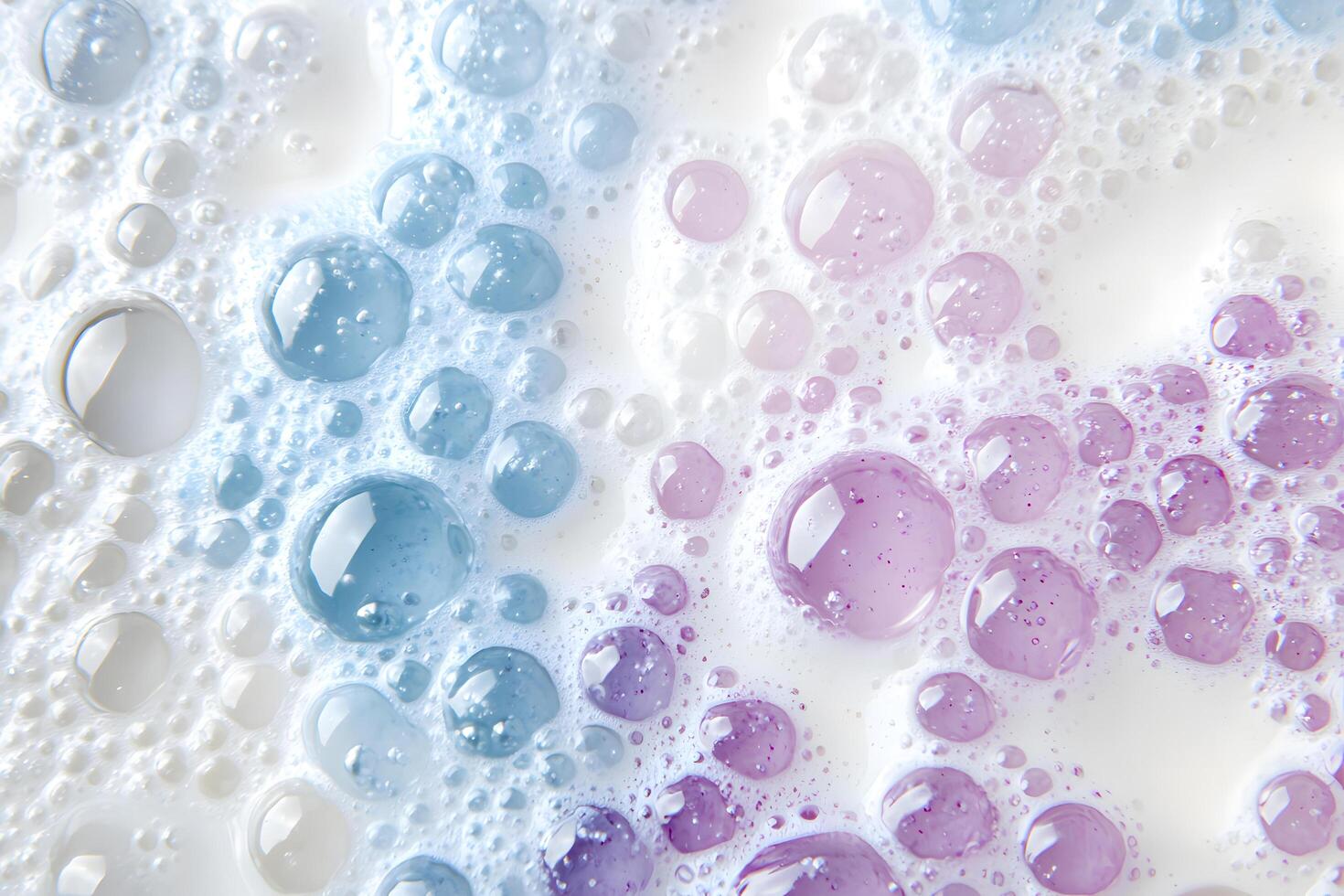 Blue and purple bubbles form a vibrant, glossy texture across the foam background photo