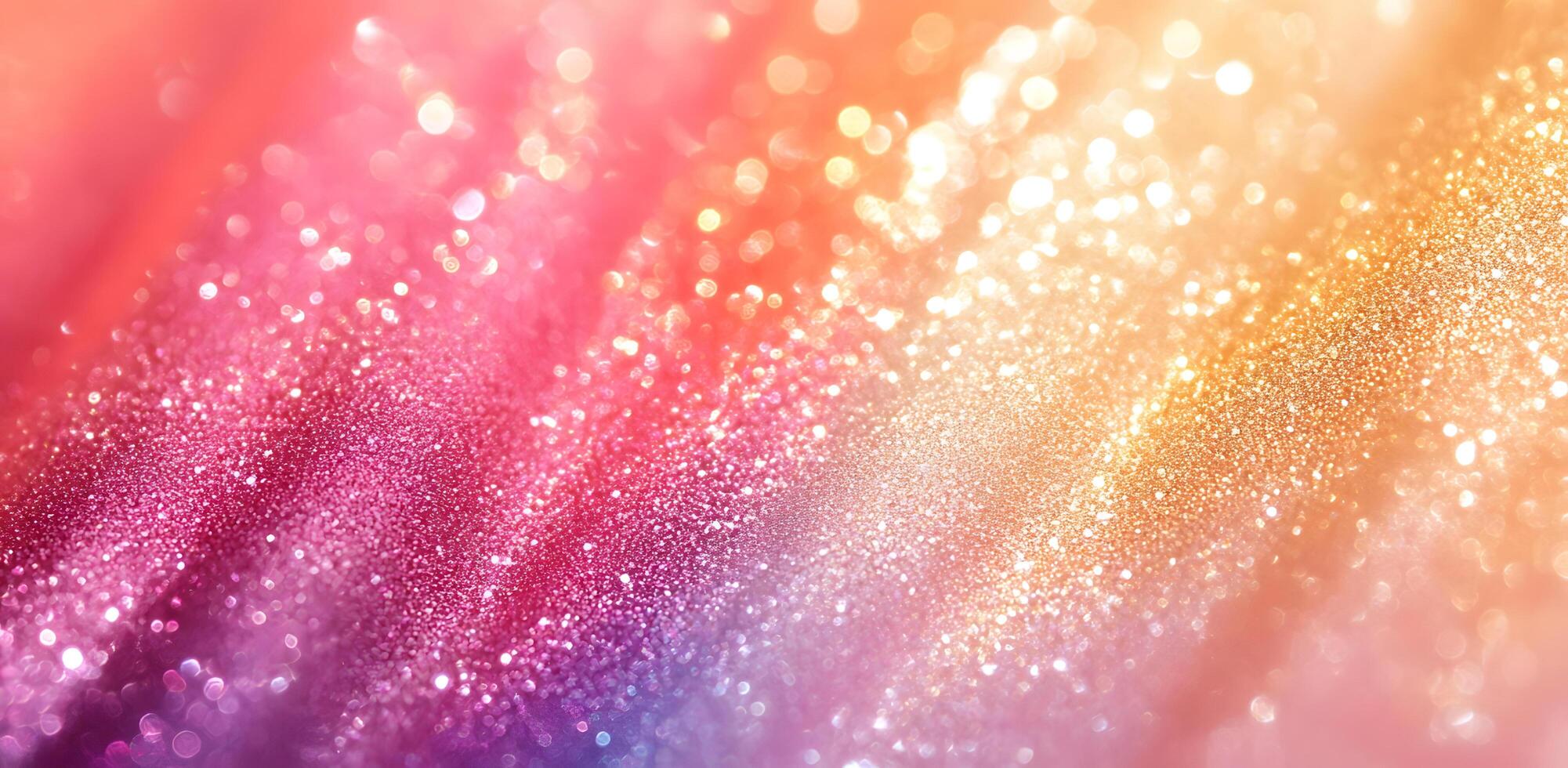 Brilliant bokeh sparkles in shades of pink, purple, peach, and gold create a captivating, dreamy ambiance photo