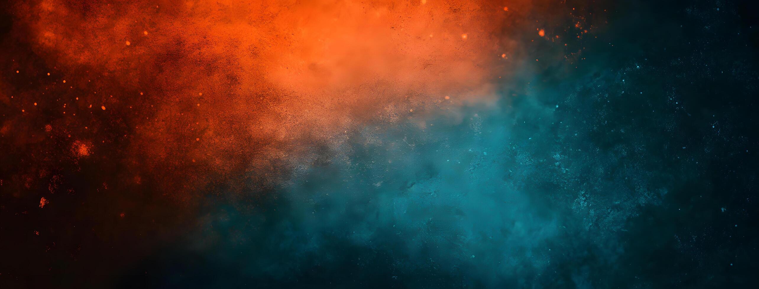 Fire meets water in an ethereal blend of orange and teal color gradients photo