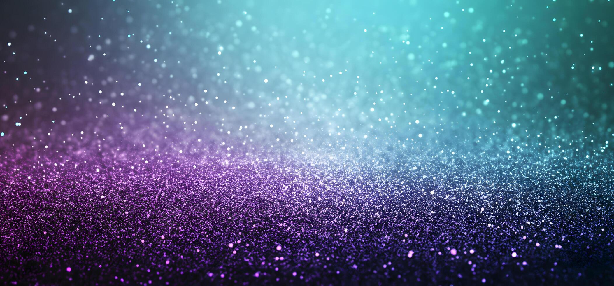 Glittering purple spills across the lower space, contrasting the serene blue and aqua gradient background photo