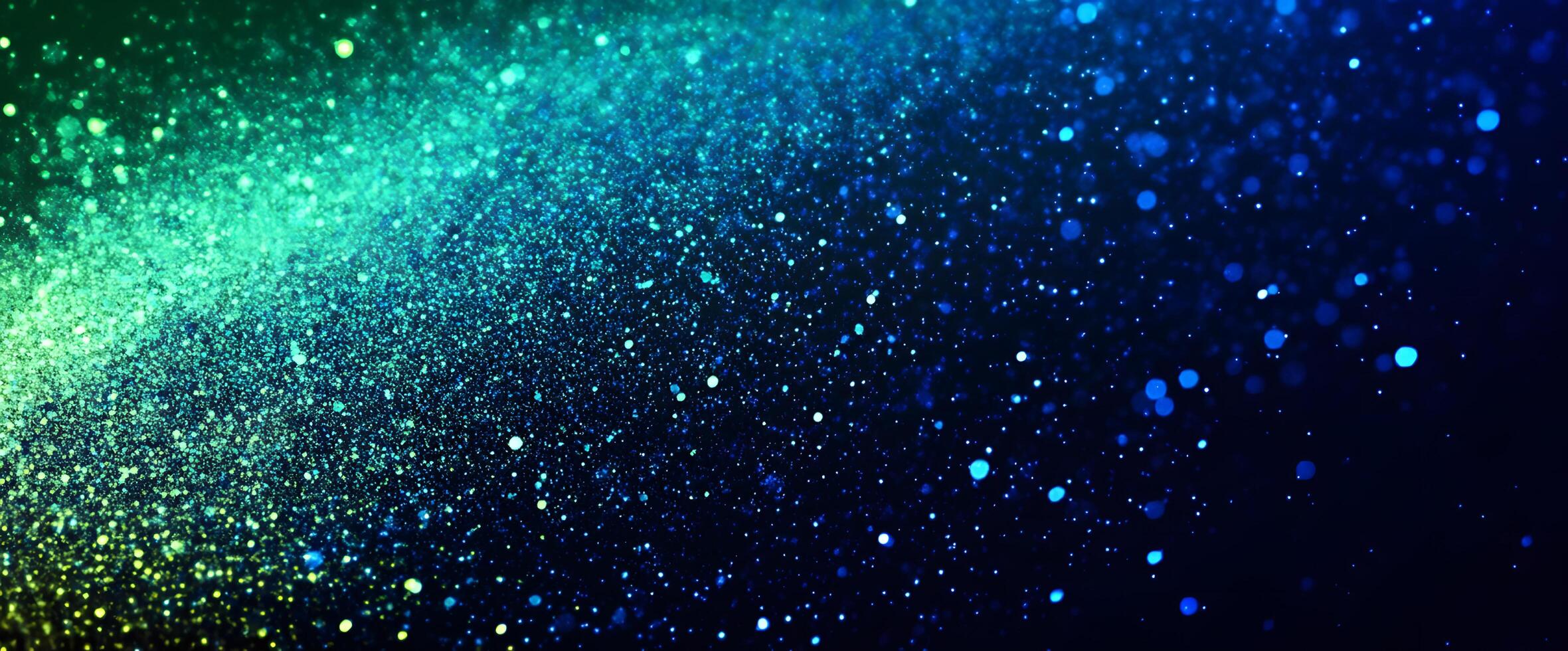Glowing particles flow gracefully, their radiant blues, greens, and yellows creating a magical space photo