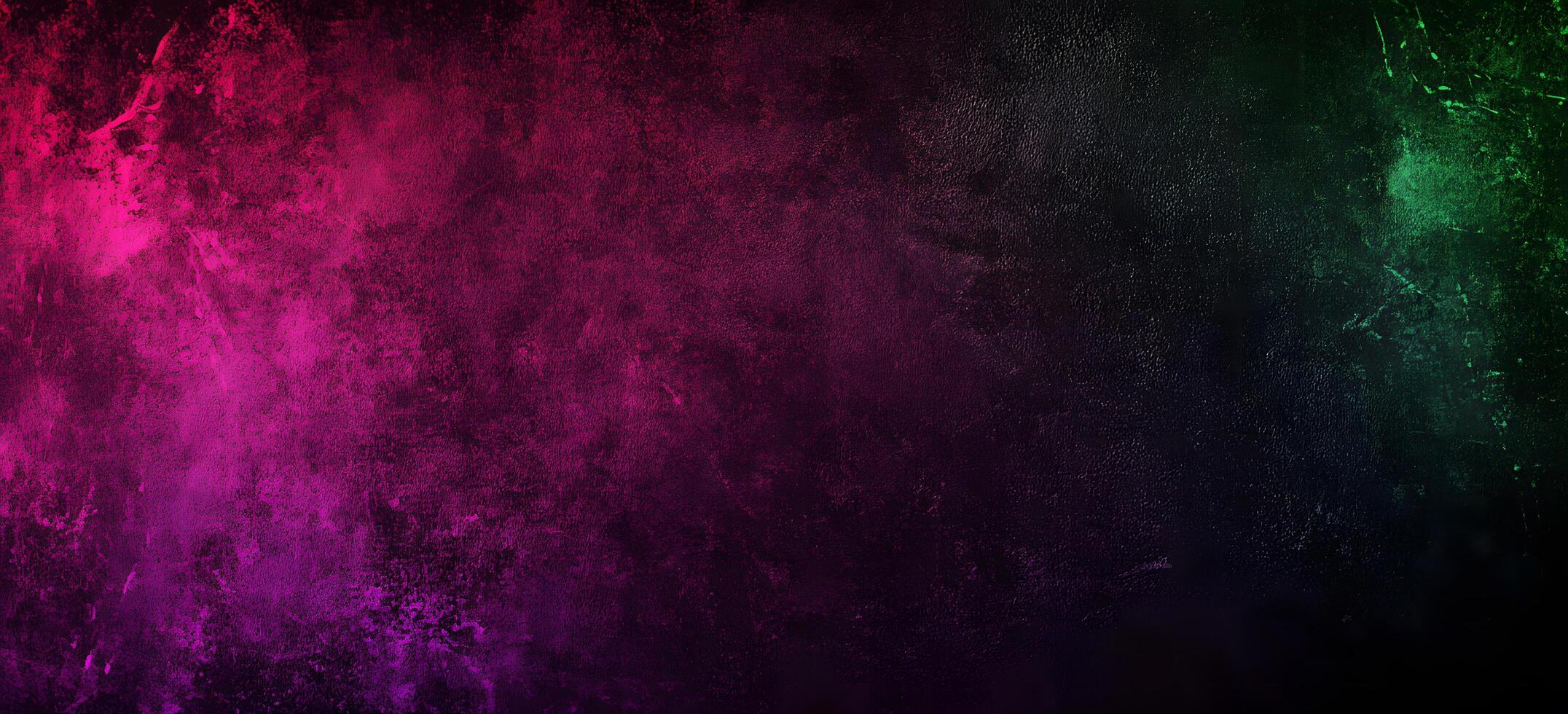Grunge texture background features a captivating gradient from bright pink to deep green, creating contrast photo