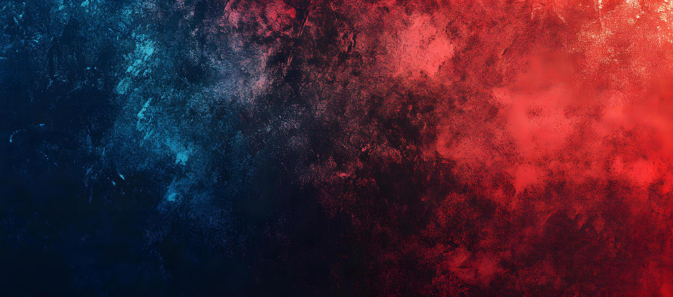 Grungy textured backdrop reveals vivid red hues blending into captivating blue colors beautifully photo