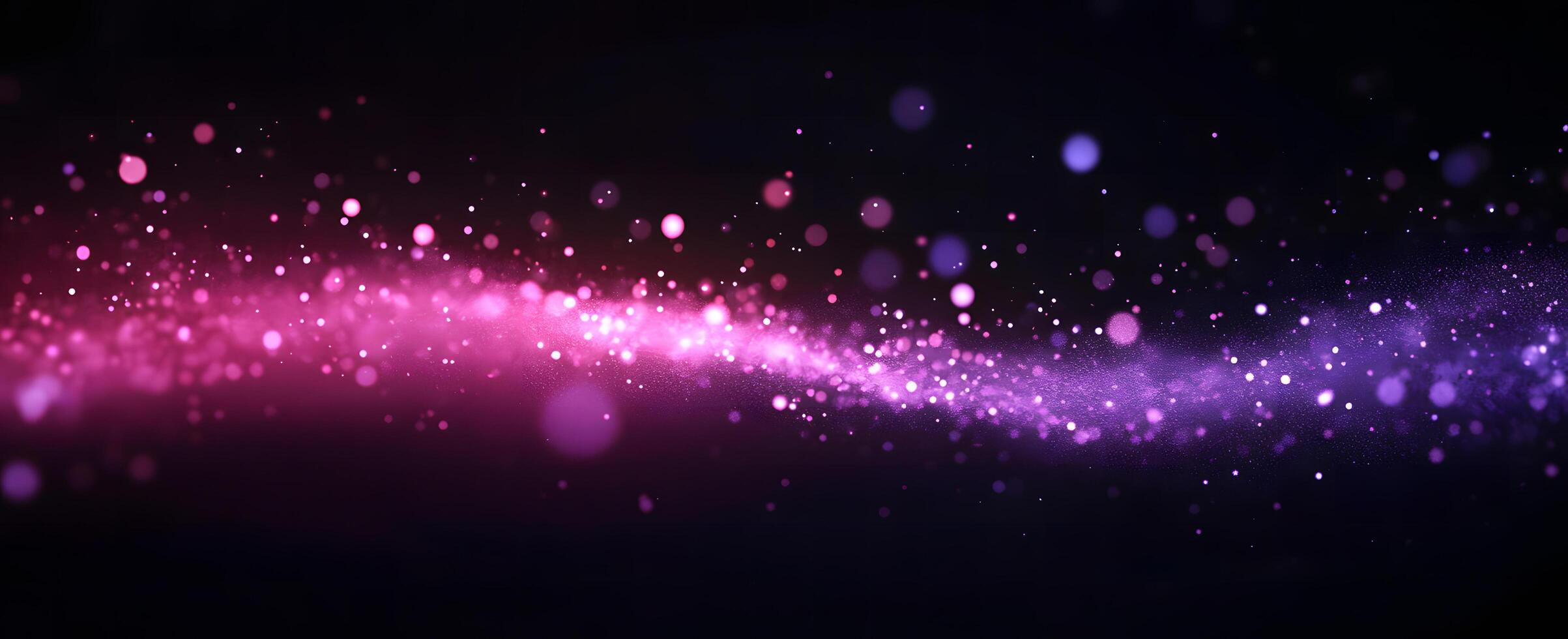 Illuminated purple bokeh lights gently illuminate through a dark atmosphere, shining vibrantly photo