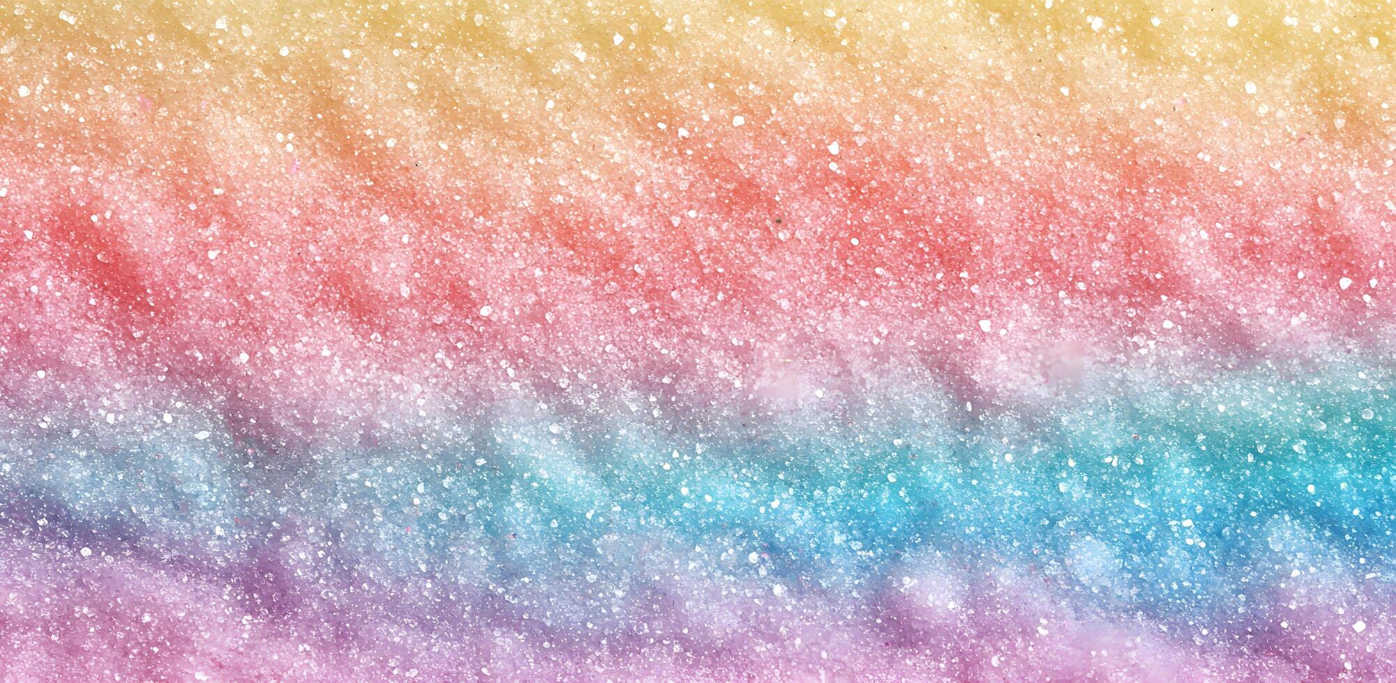 Pastelcolored glittery gradient background showcases delicate texture blending from yellow to pink, cyan, and lavender photo