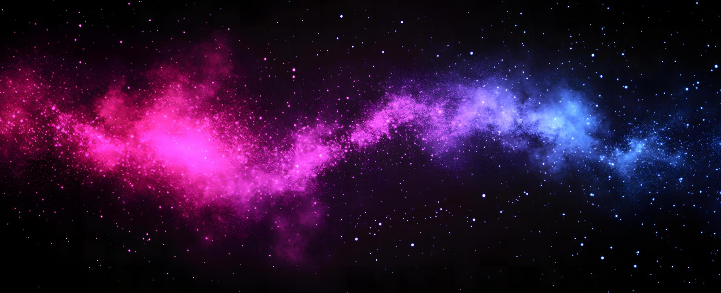 Pink and blue galaxy background features a nebula with scattered stars across the dark sky photo