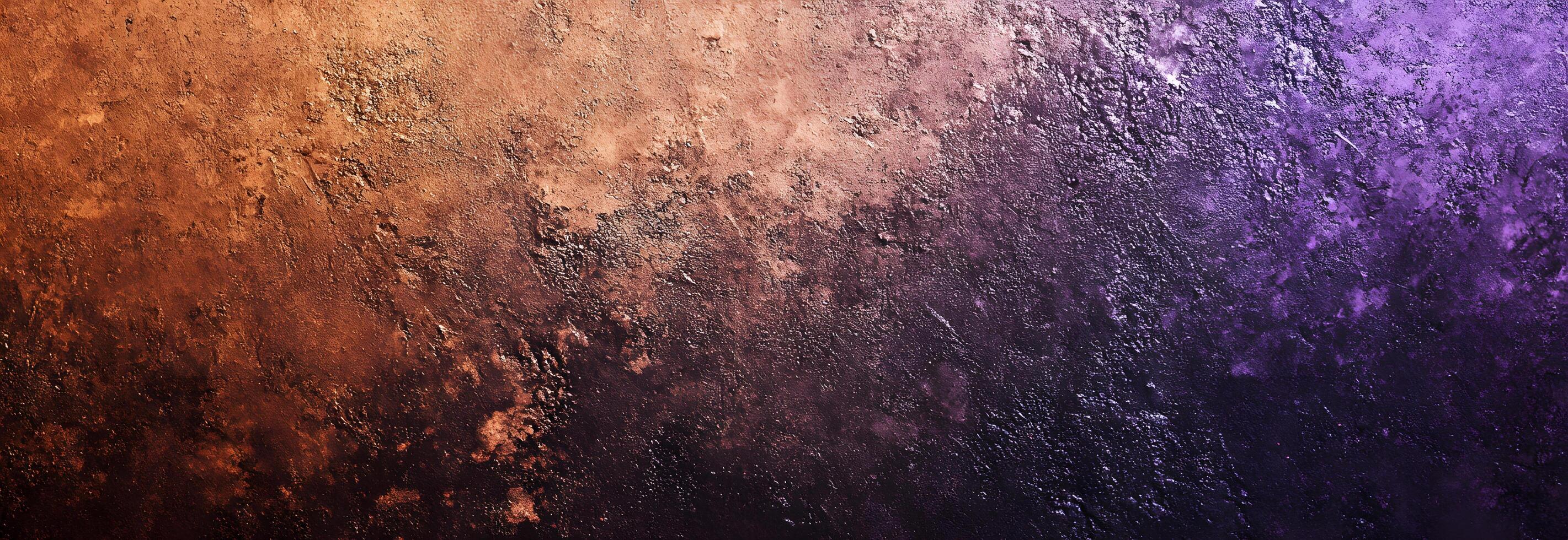 Rustic texture gradient from earthy brown to shimmering purple creates captivating background photo
