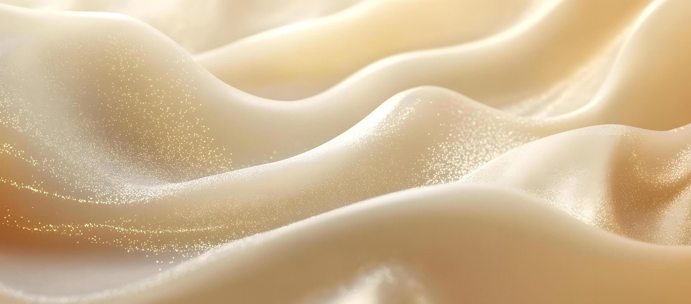 Soft ivory curves catch glimmers of gold, resembling shimmering silk fabric across a gentle surface photo
