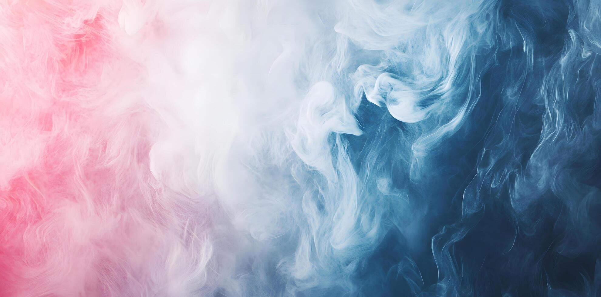 Soft smoke drifts subtly, transitioning from light pink to calming blue hues creating depth photo