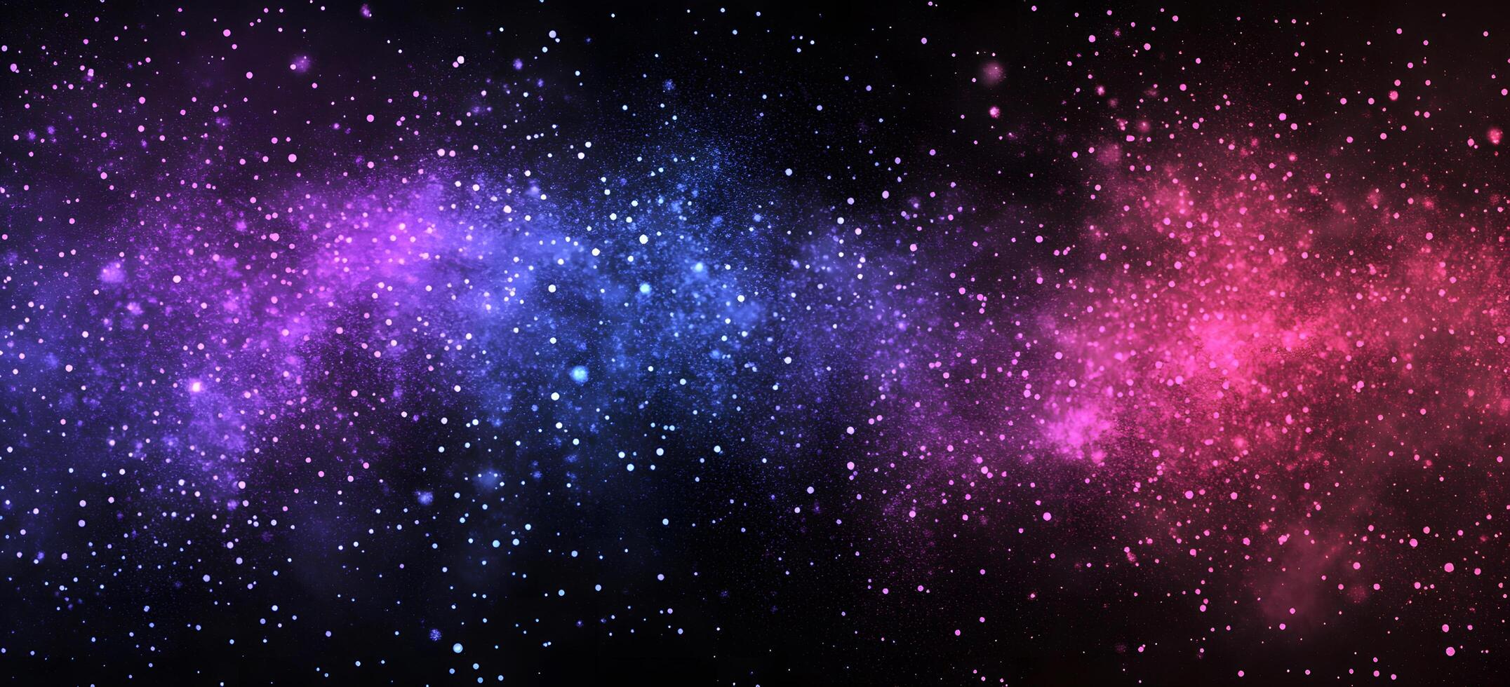 Sparkling colorful particles create a stunning cosmic nebula effect across the dark night space photo