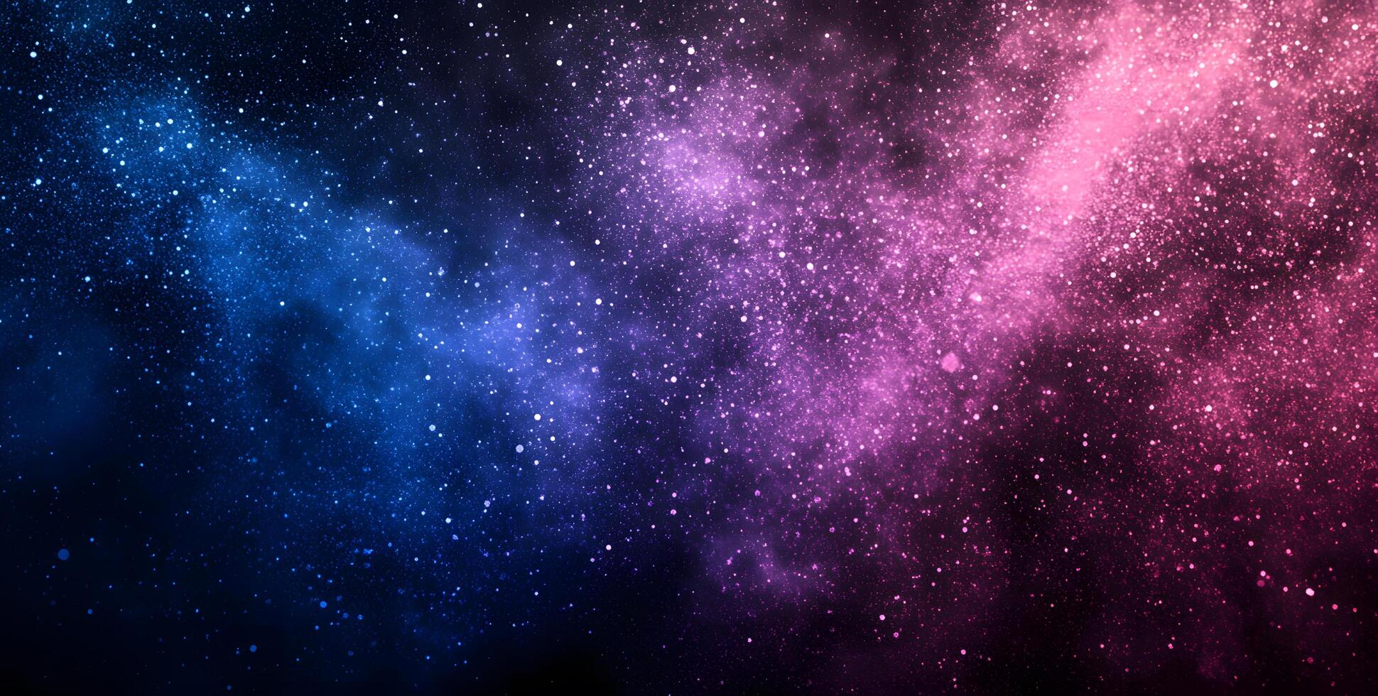 Sparkling galaxy showcases vibrant hues, merging blue and pink nebulous clouds into deep space photo