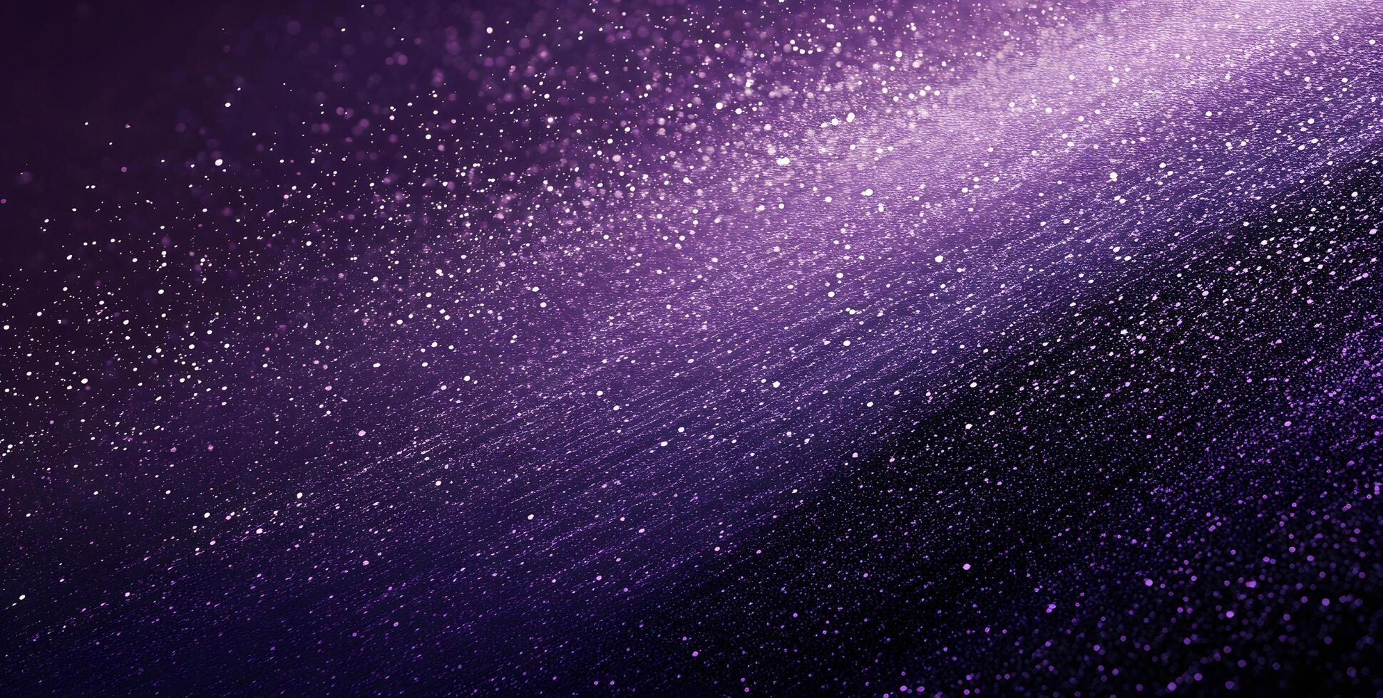 Sparkling violet particles cascade downwards across a deep purple and black gradient background photo