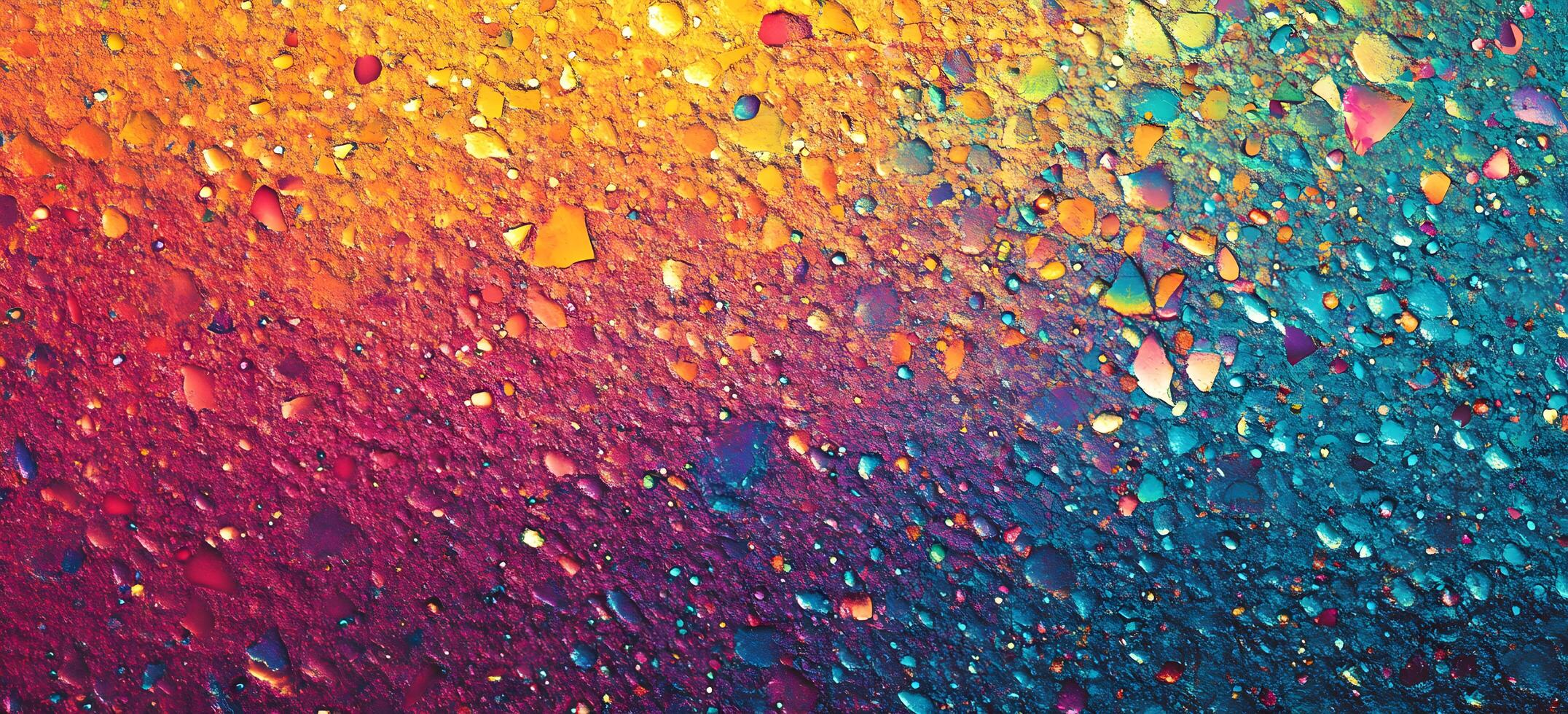 Vibrant colorful rocks cascade across the textured gradient backdrop creating a mesmerizing abstract scene photo
