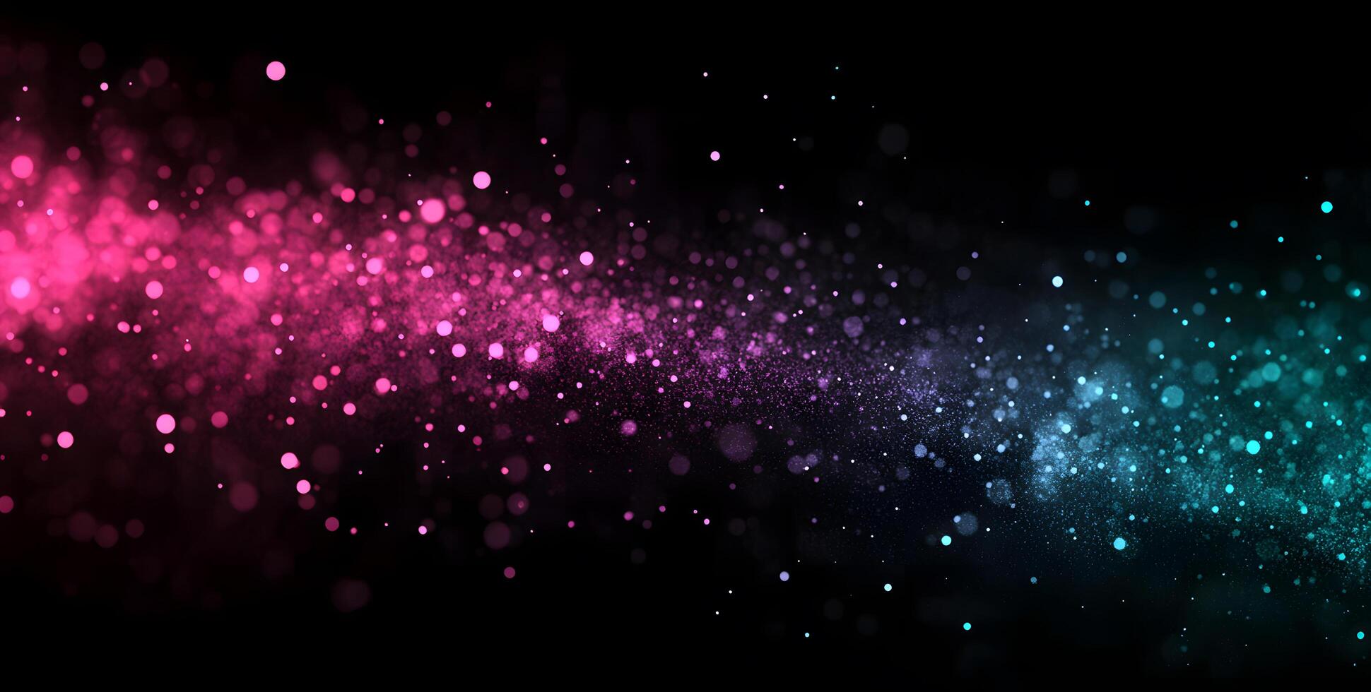 Vibrant pink and blue specks gently fade into the dark backdrop, creating magic photo