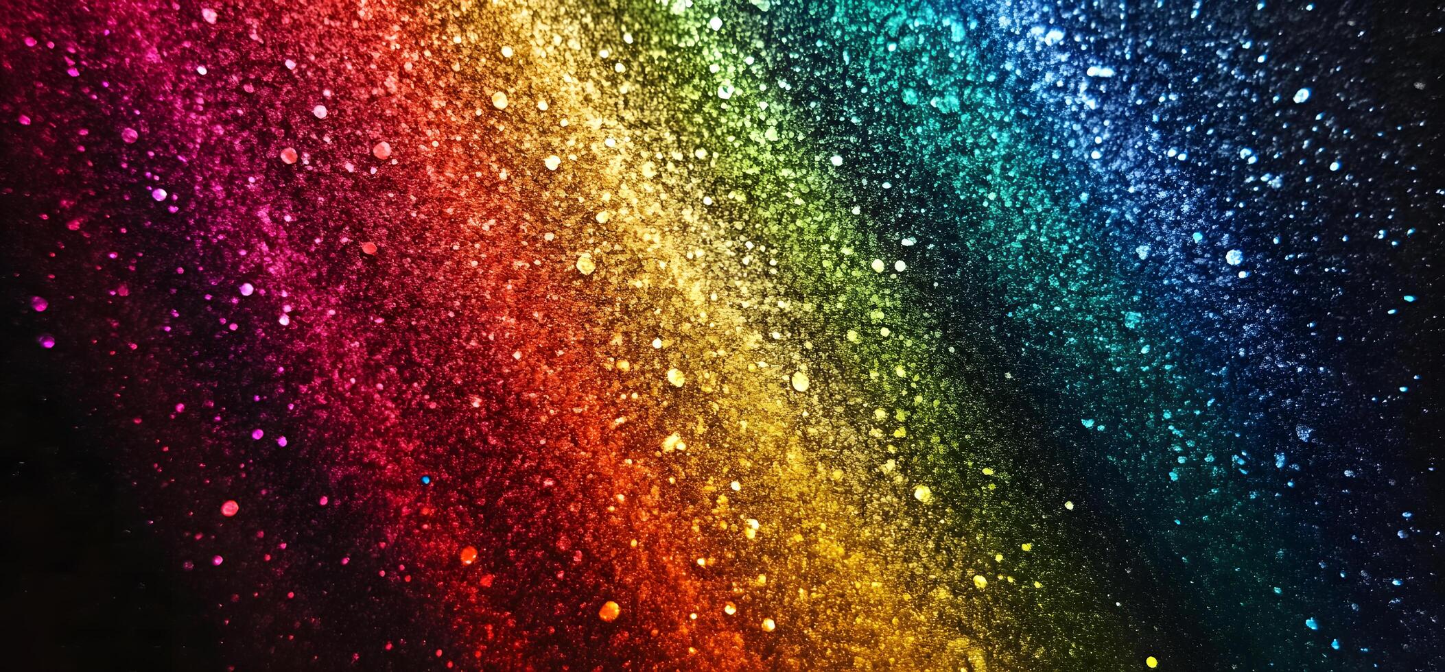 Vibrant, textured rainbow spectrum gracefully blends across a speckled dark surface, creating a mesmerizing effect photo