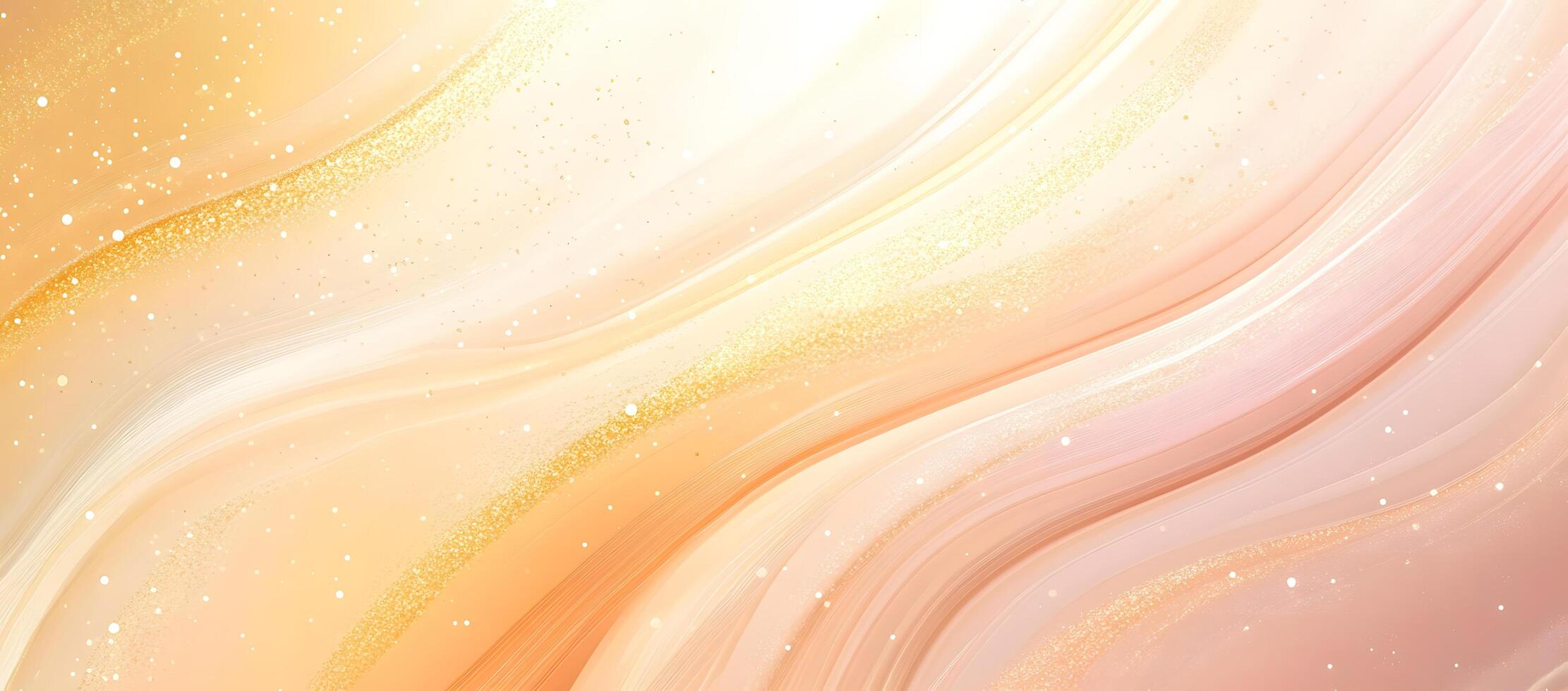 Wavy texture shines with gold glitter on a peach and pink flowing background photo