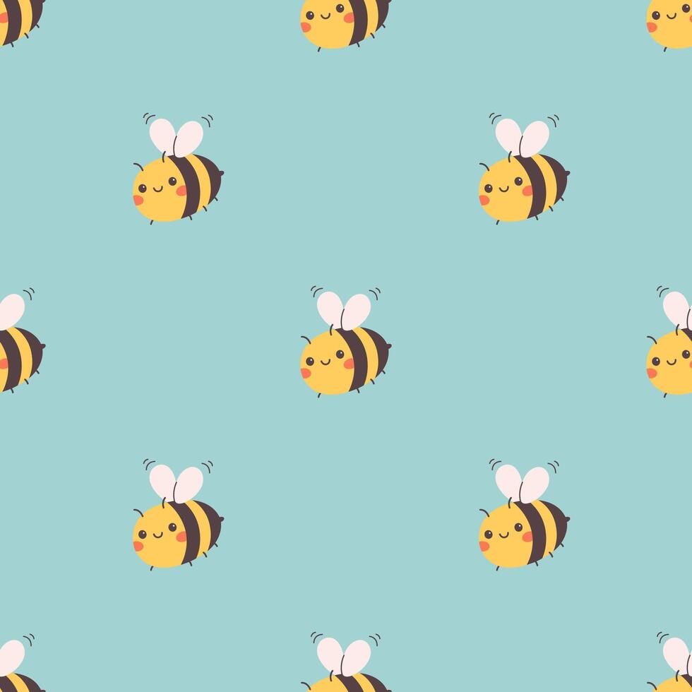 Seamless pattern with cute bees. Print design for textiles, wallpaper, wrapping paper vector