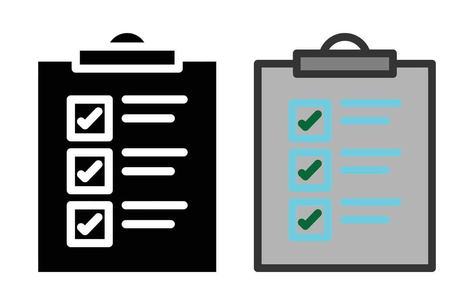 Checklist icon set black and gray variations for digital use vector