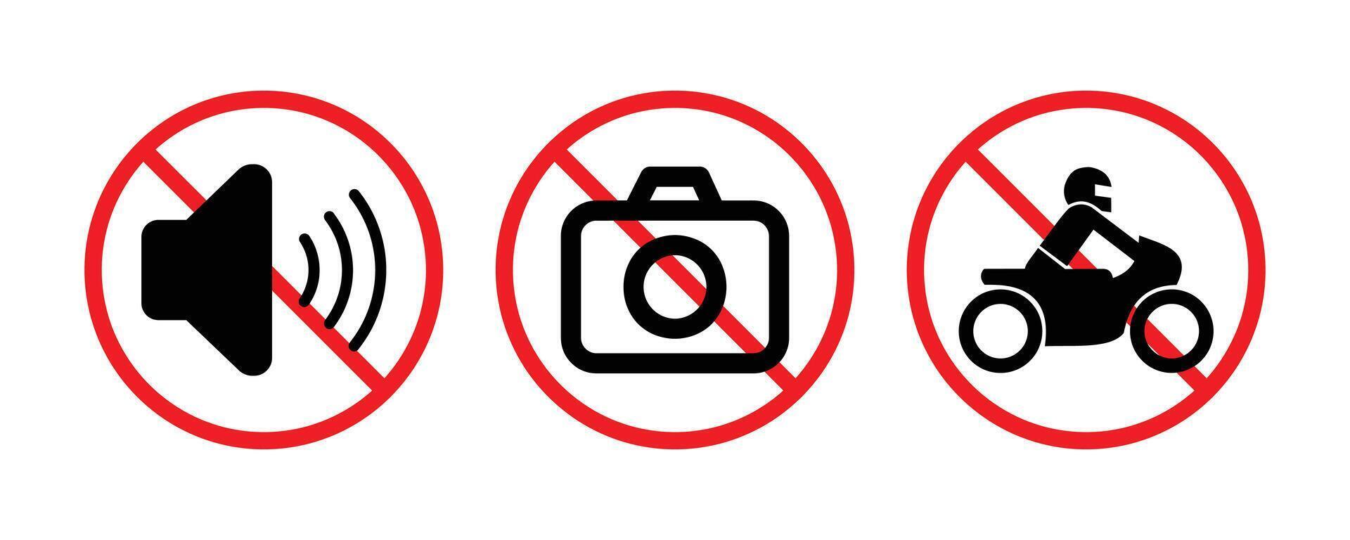 Three prohibition signs on a white background vector