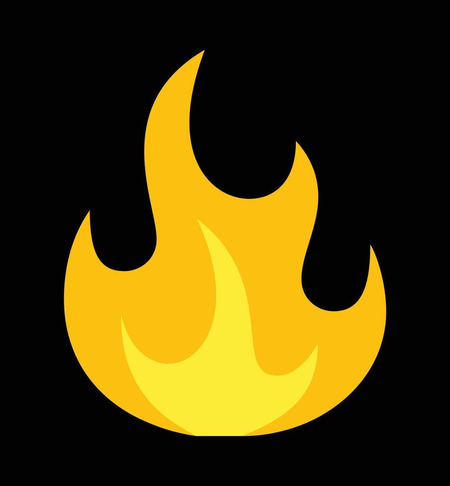Illustration of a stylized fire flame on a black background vector
