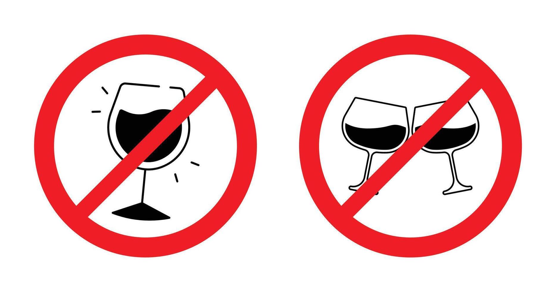 No Alcohol Sign. Prohibited Wine Glass Symbol Illustration vector