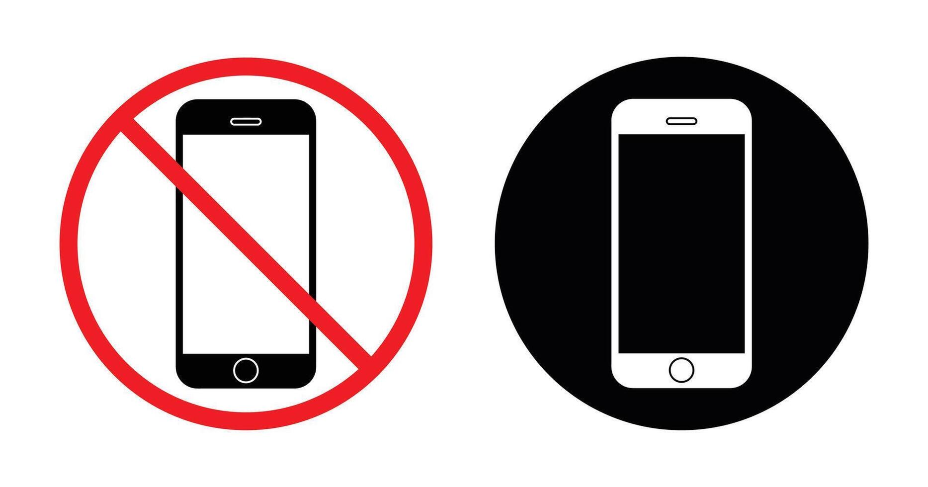 No Mobile Phone Sign. Two Variations for Different Uses vector