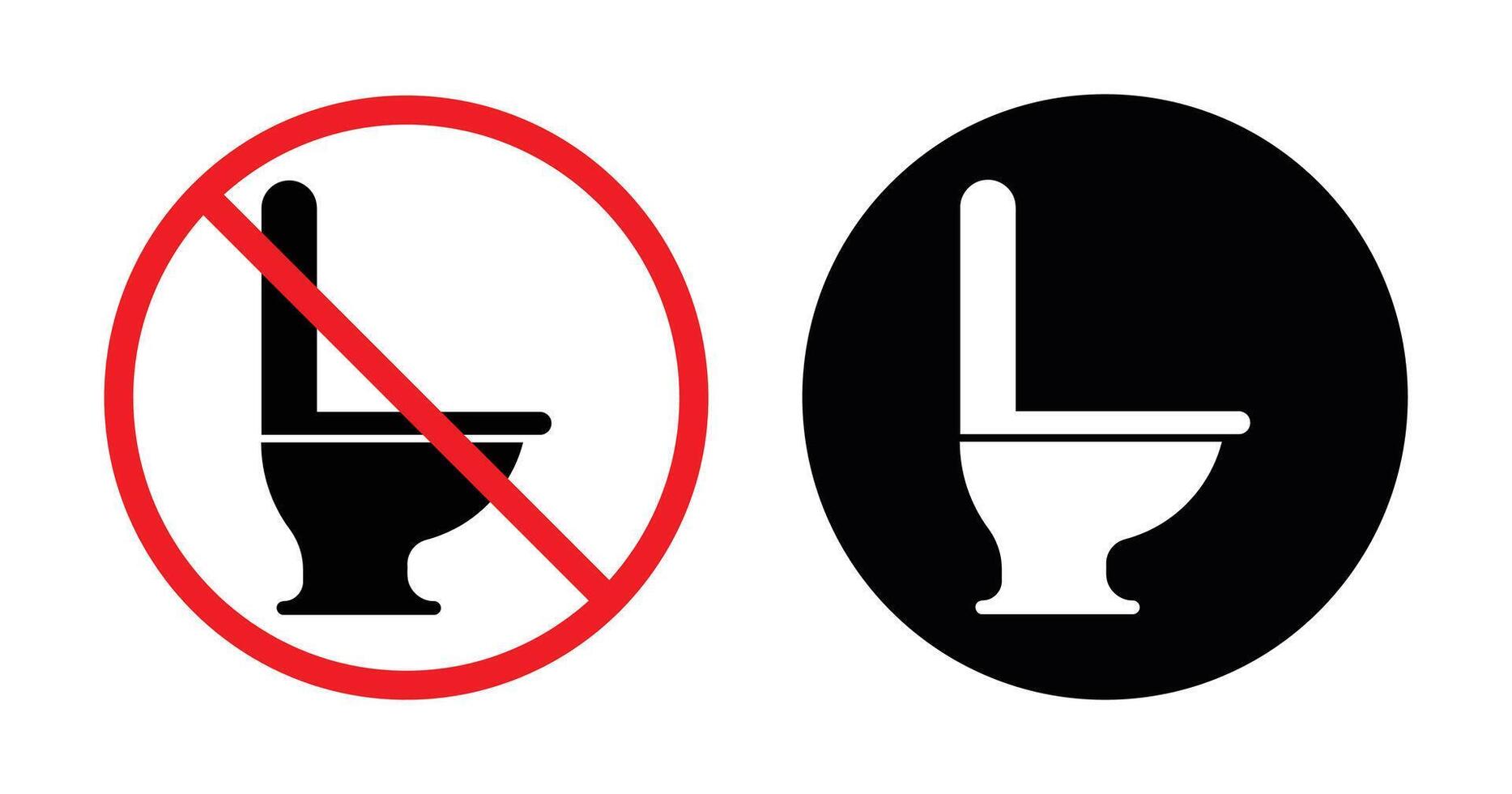 No Toilet Allowed and Toilet Available Icons vector