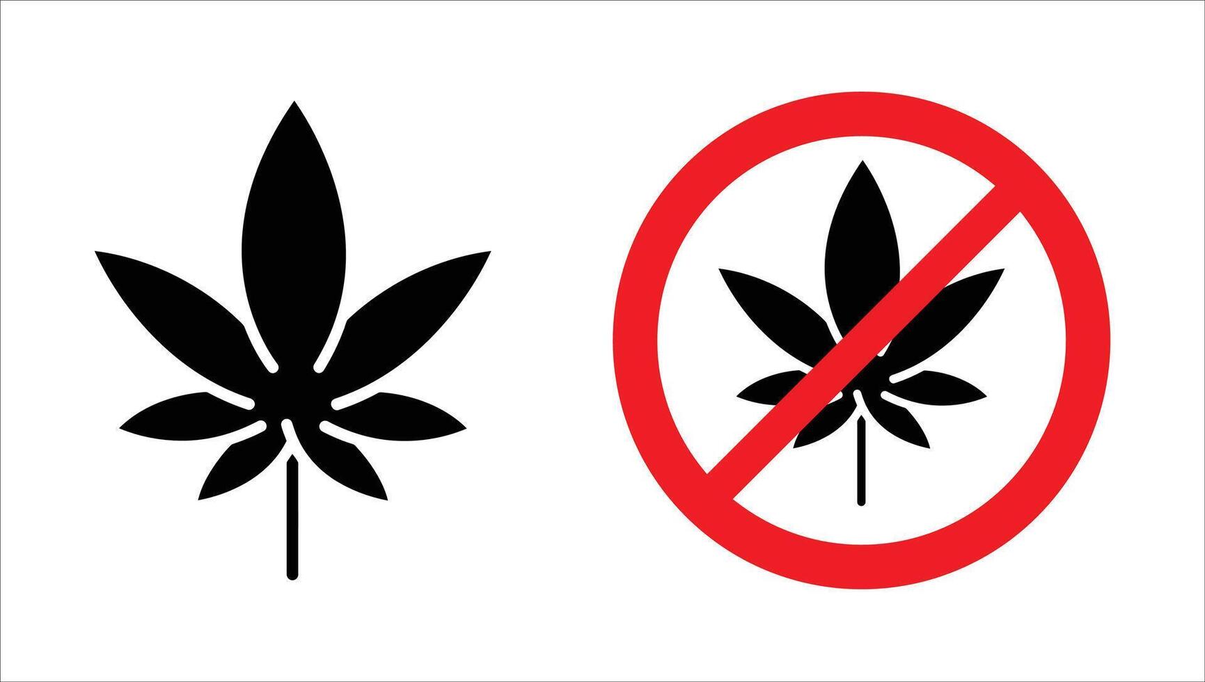 No Marijuana Icon Cannabis Prohibited Sign vector