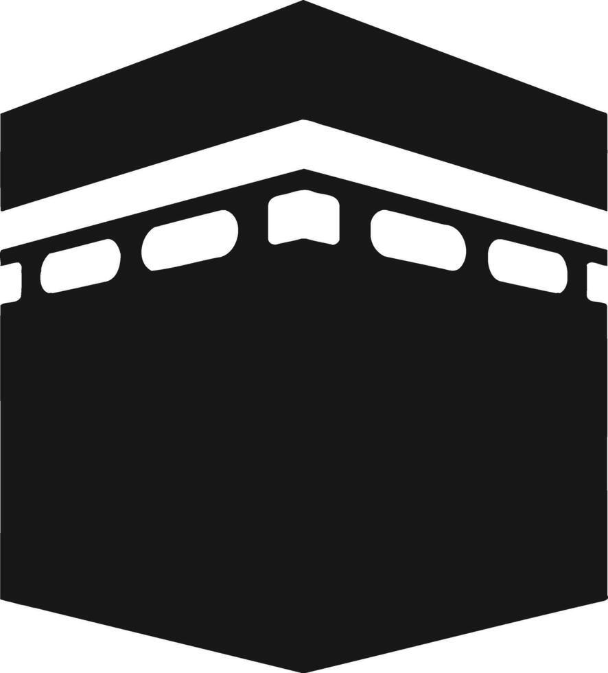 Iconic Kaaba Silhouette Black for Spiritual Reflection on Eid al Adha Pilgrimage Journey 100 vector