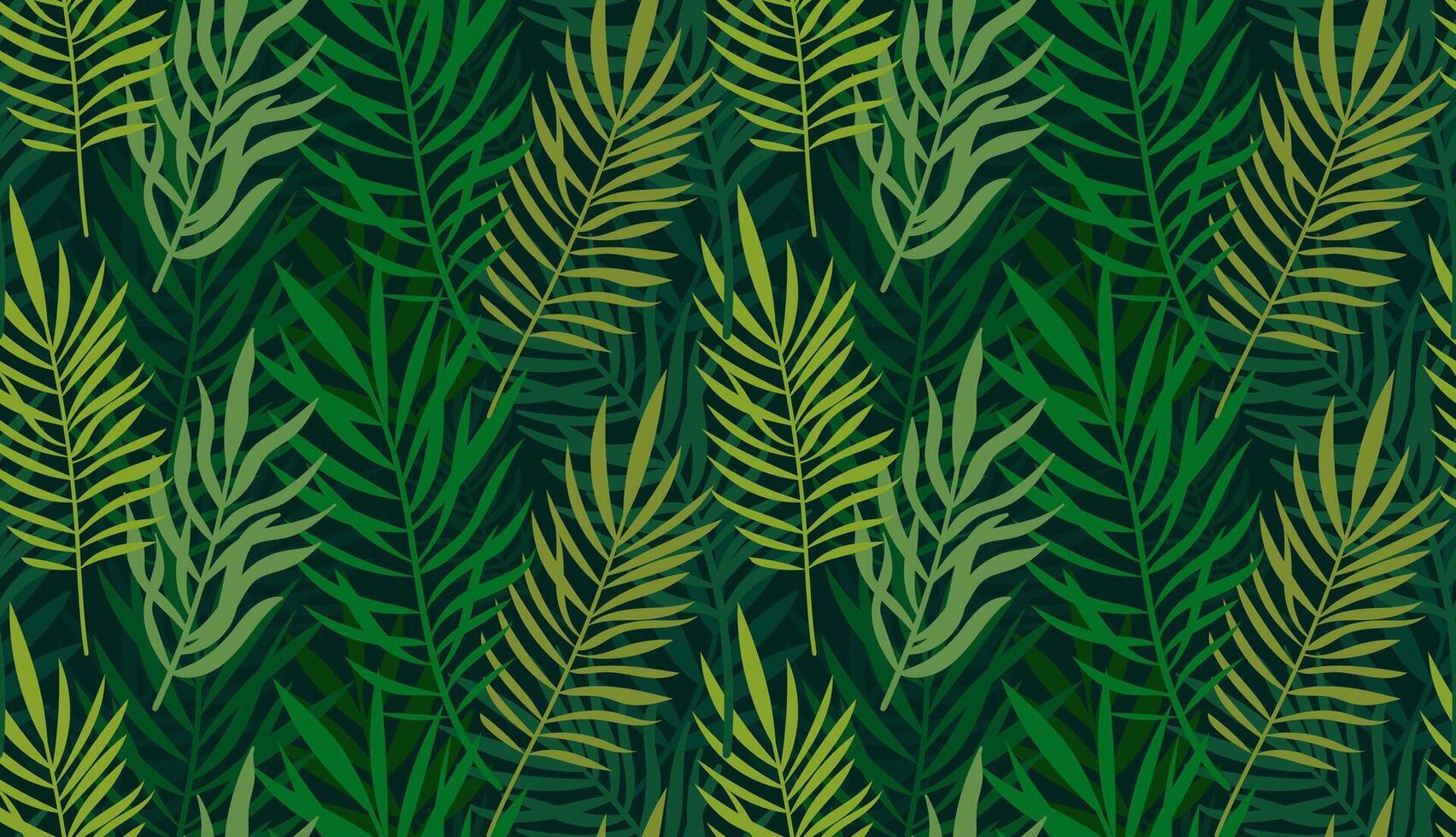 Hawaiian palm tree leaves seamless pattern. Tropical pattern with green coconut palm tree leaves vector