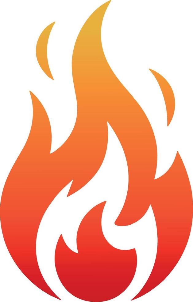 Gradient Stylized Flame in Red and Orange Tones Illustration vector