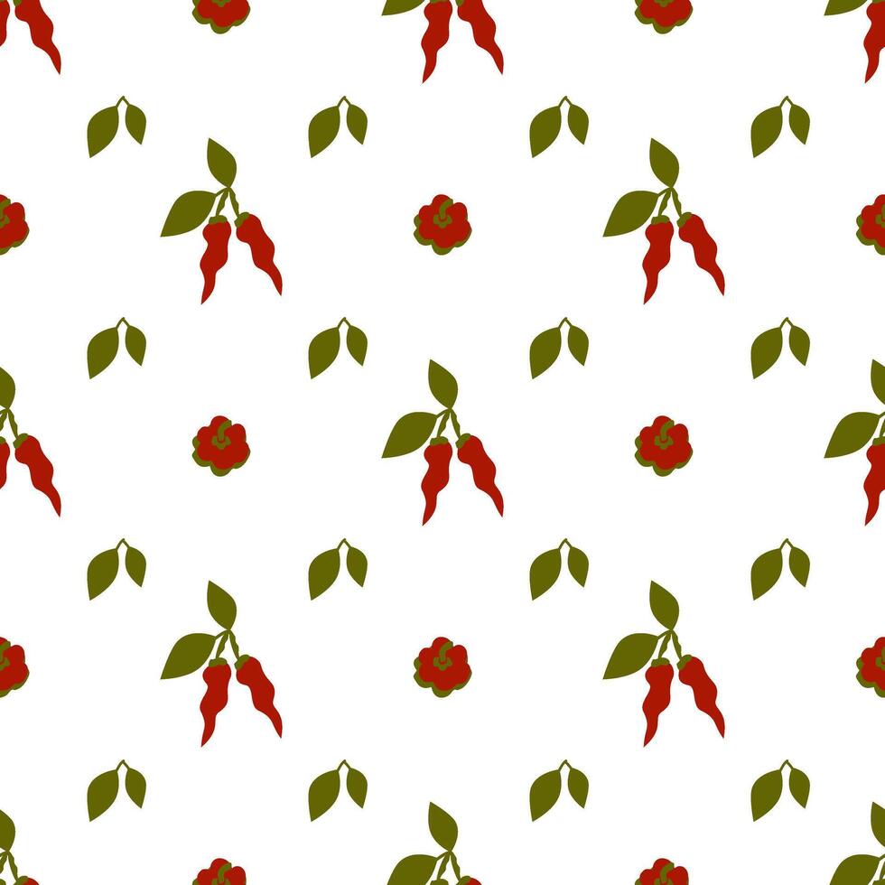 pepper pattern seamless red green vegetable food nature vector
