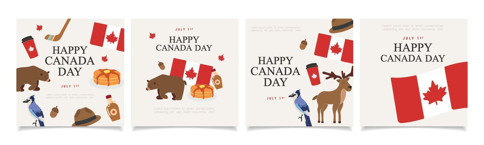 Canada day elements collection. Design for posters, banner, greeting cards, stickers vector