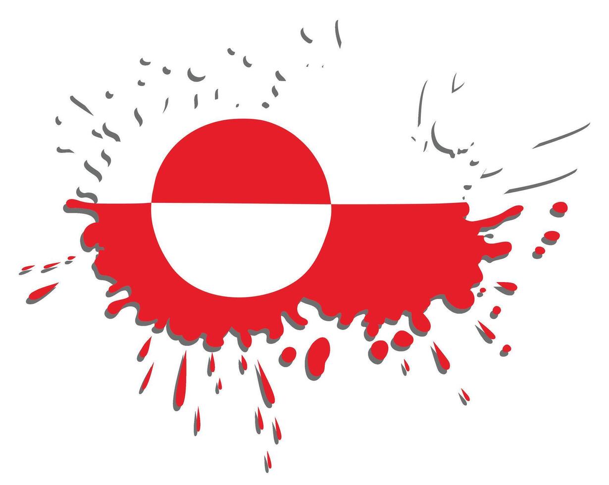 Flag of Greenland as splash vector