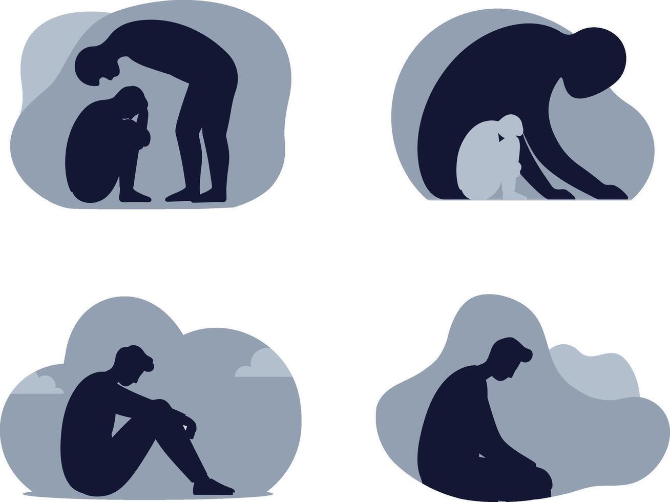 A collection of illustrations on depression vector