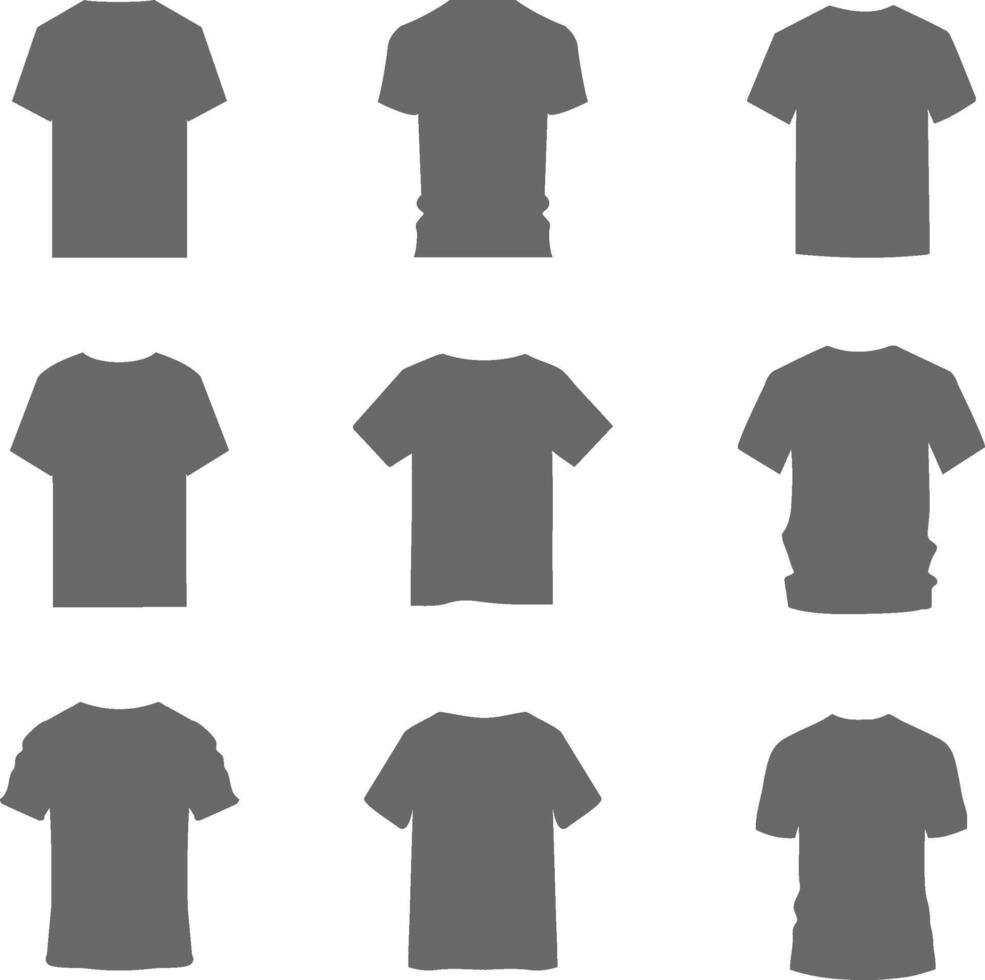 A collection of T-shirt shapes for mockups vector