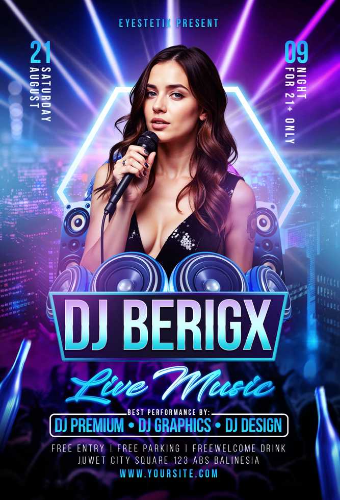 Luxury Blue and Purple Flyer psd