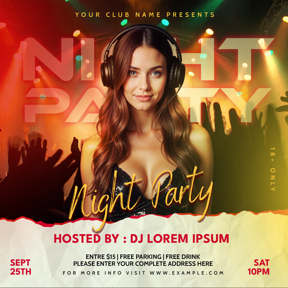Red Night party Music Event psd