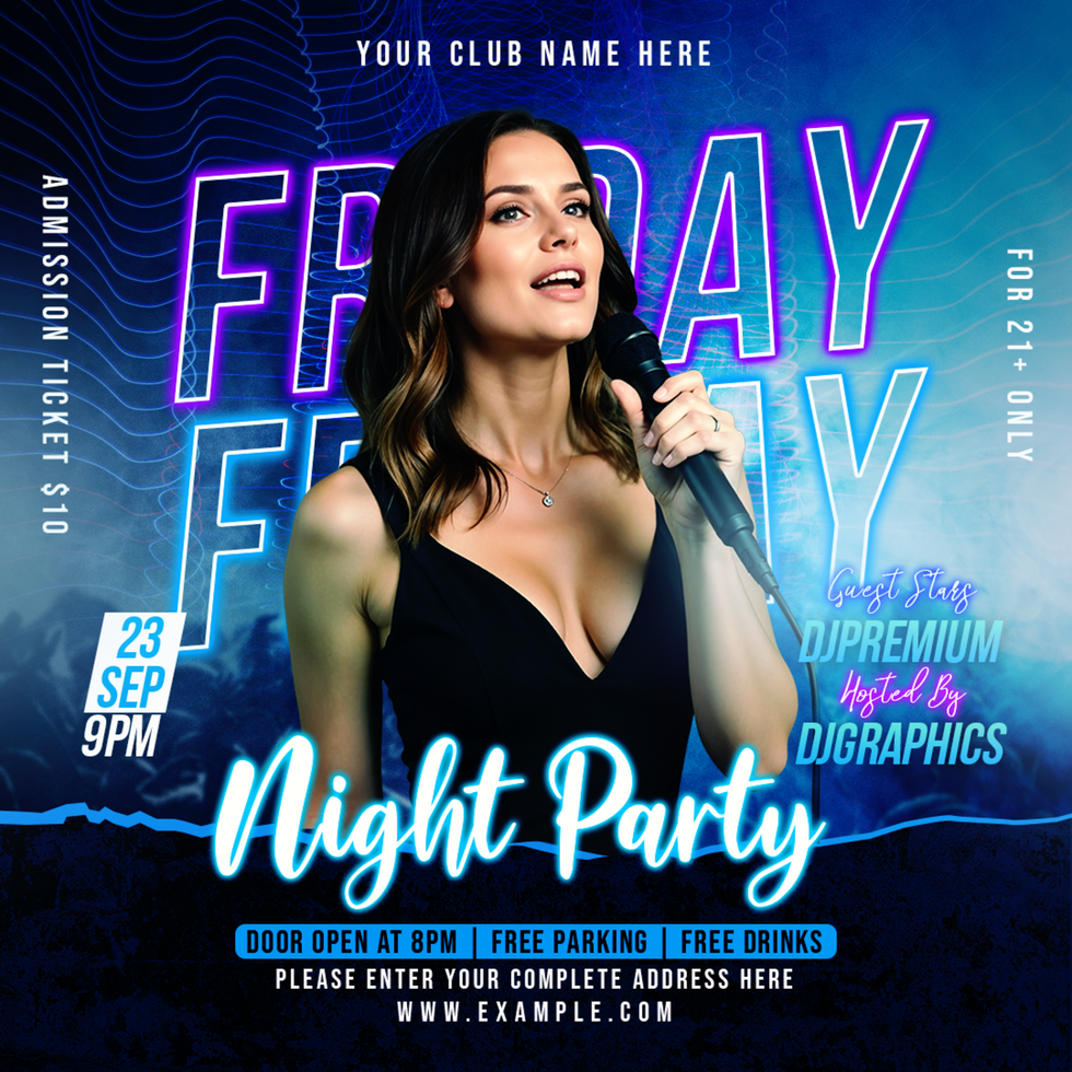 Luxury Blue Friday Night Party psd
