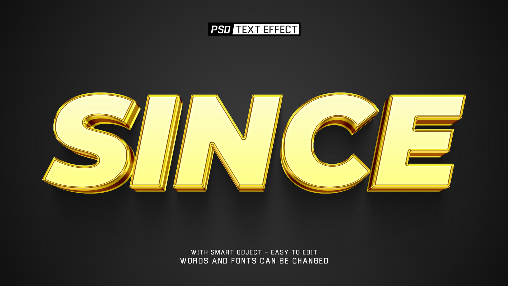 since 3d text effect psd