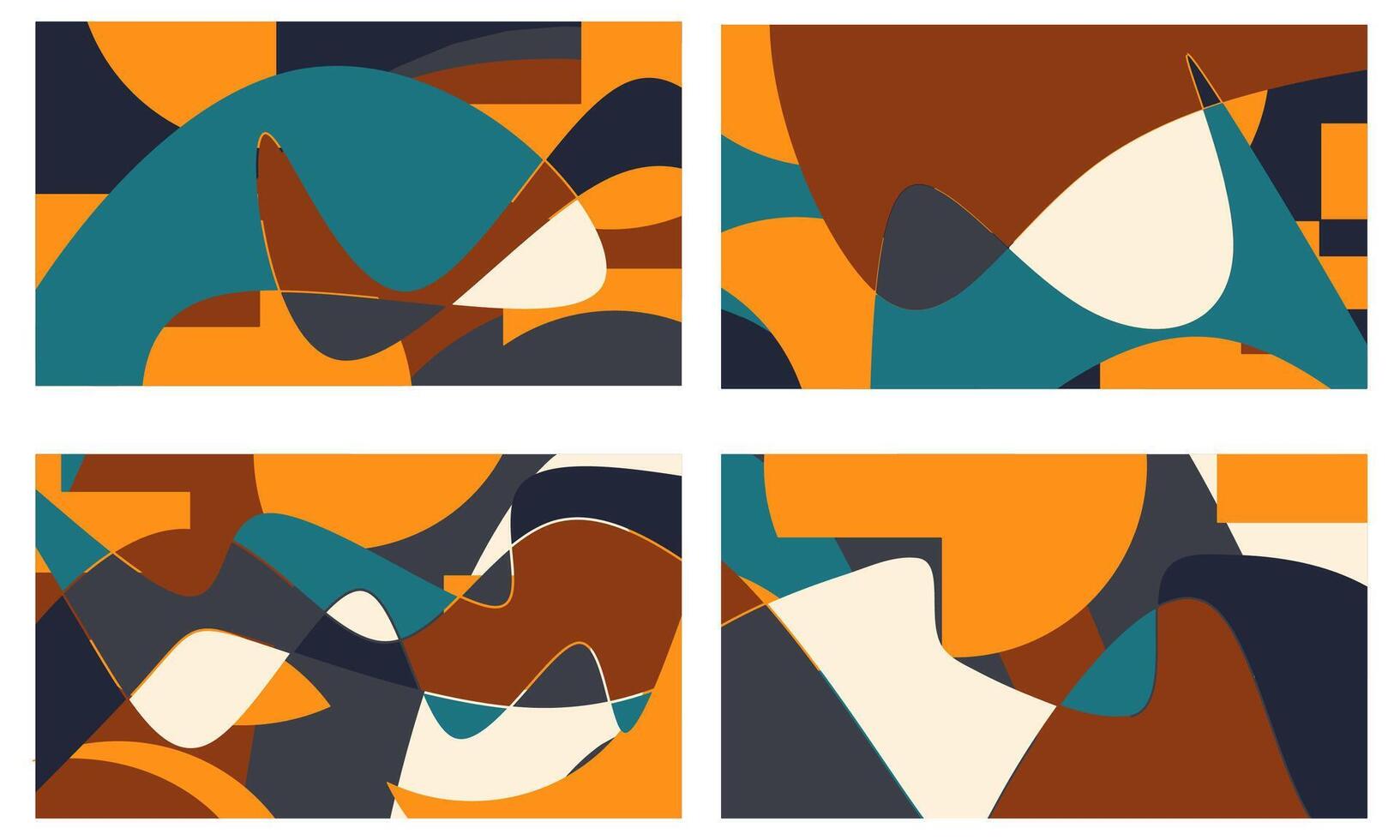 Textured abstract shapes backgrounds vector