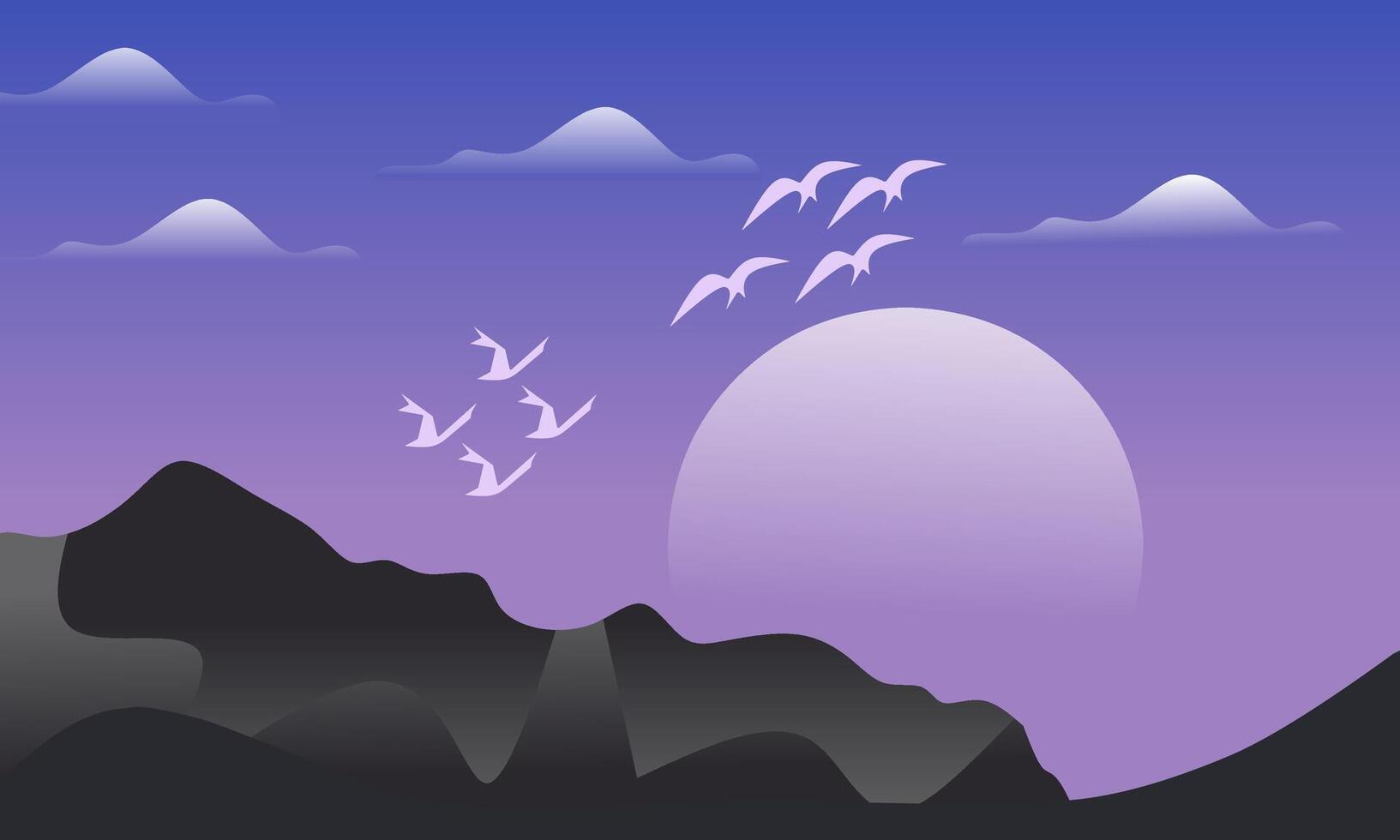 Mountain Road Landscape Illustration vector