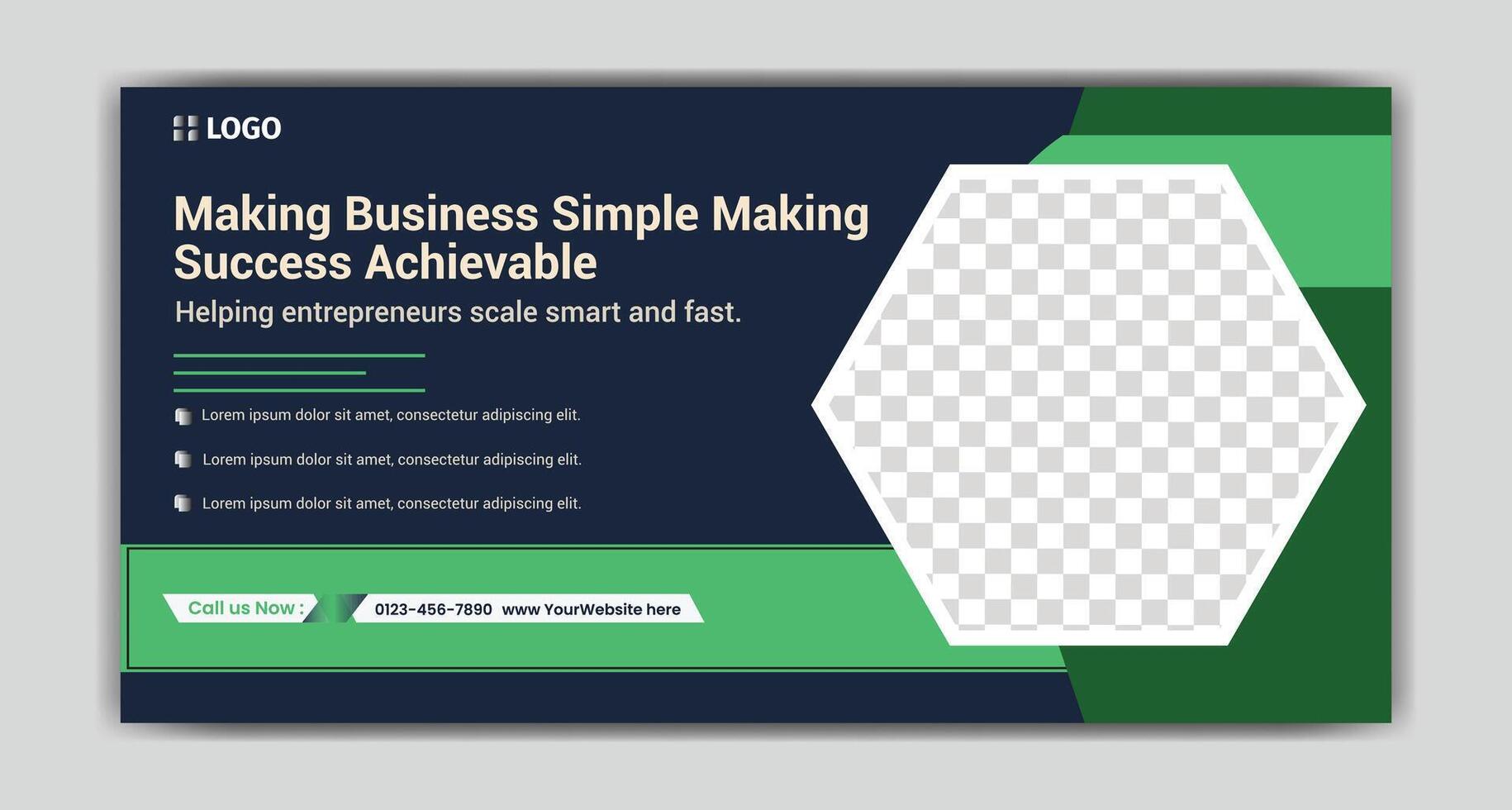Making Business Simple Making Success Achievable. Social media banner design. vector
