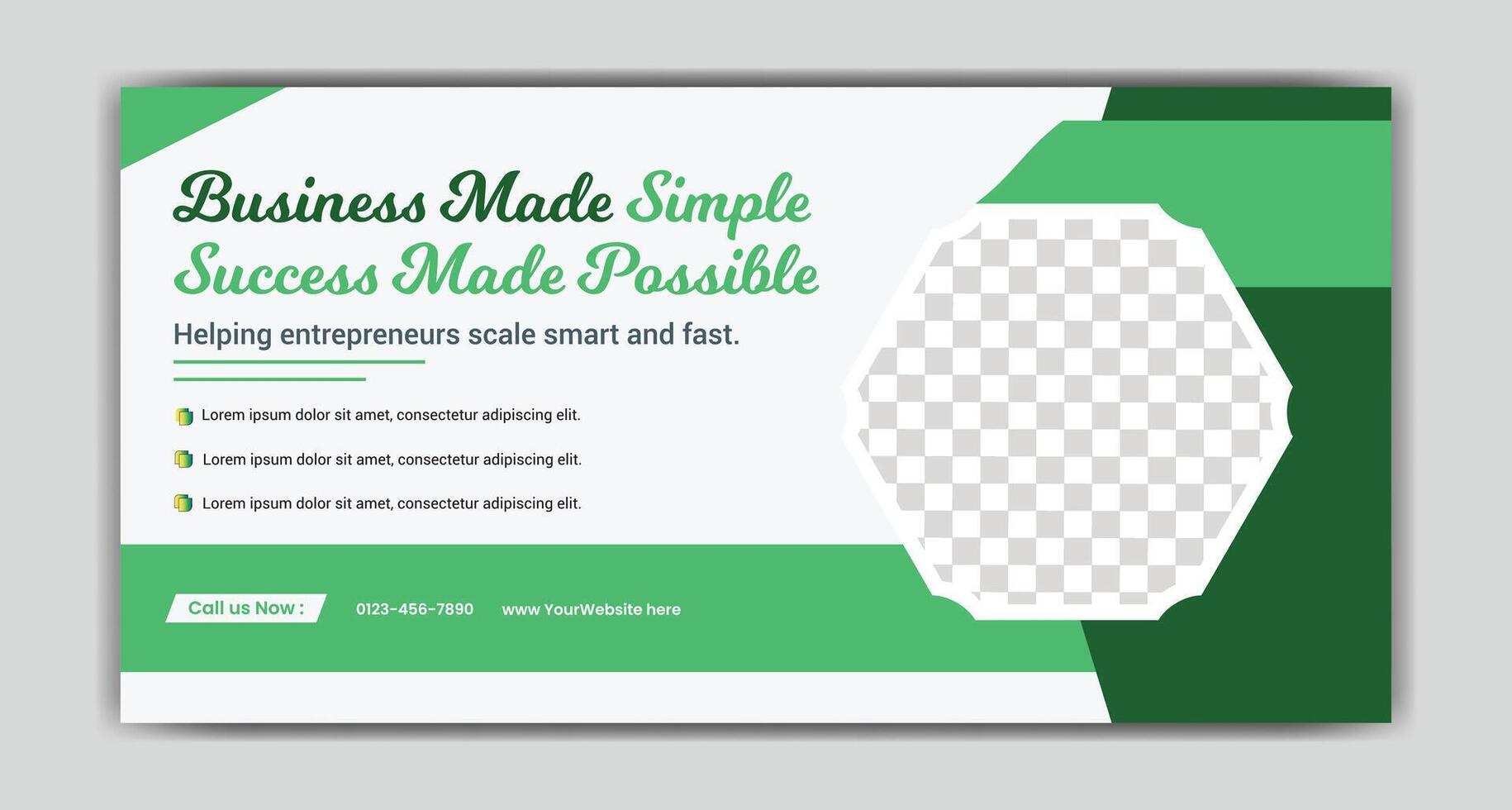 Business Made Simple, Success Made Possible. Social media banner. vector