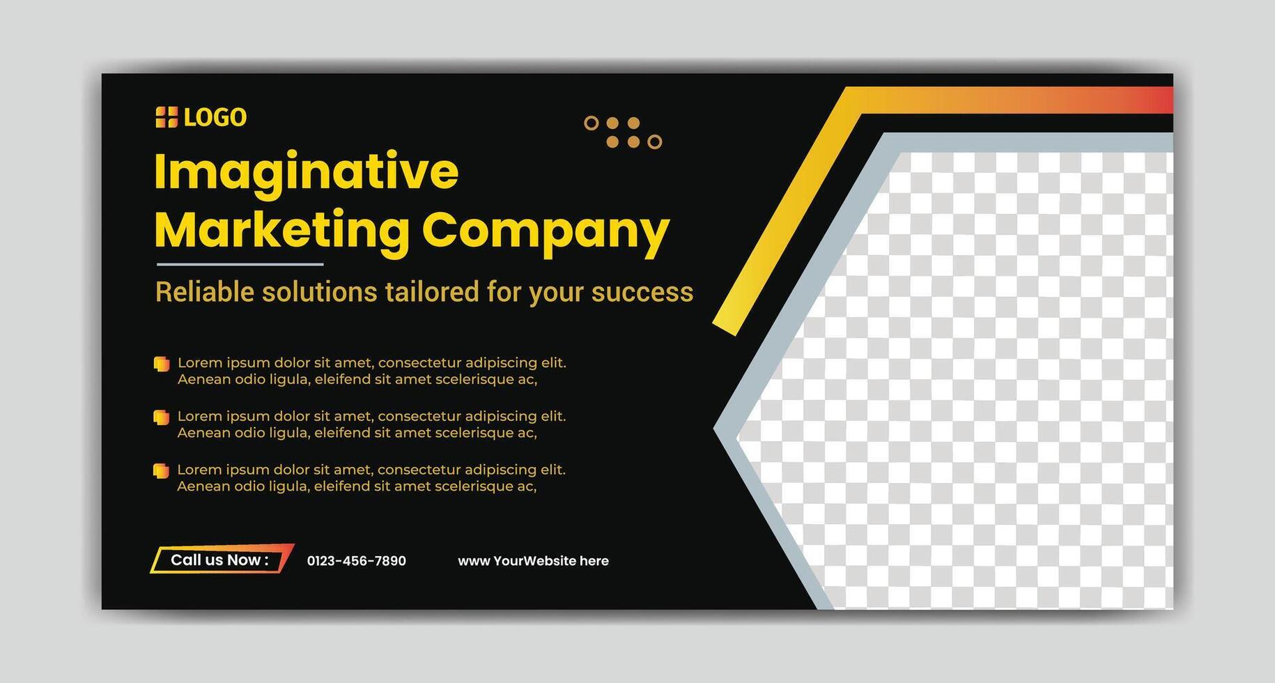 Banner for the enterprise of the Imaginative Marketing Company. vector